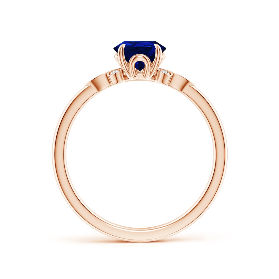 8x6mm AAAA Nature-Inspired Pear-Shaped Blue Sapphire Engagement Ring in Rose Gold side 199