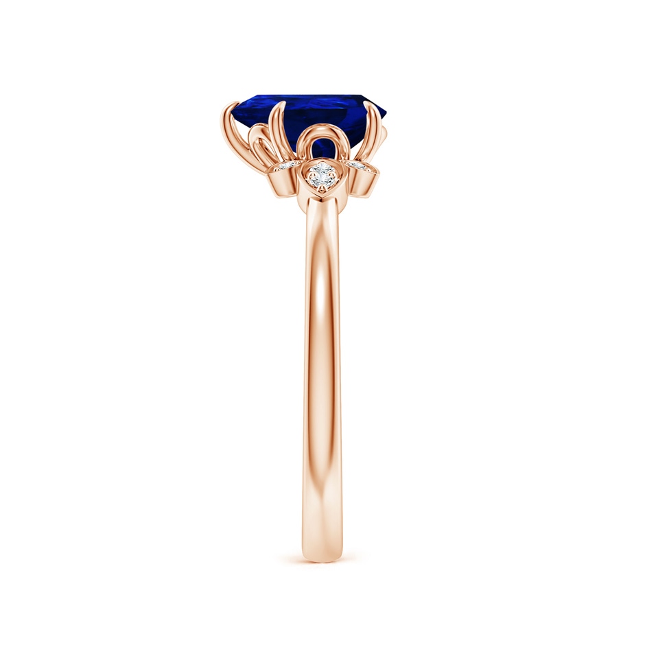 8x6mm AAAA Nature-Inspired Pear-Shaped Blue Sapphire Engagement Ring in Rose Gold side 299