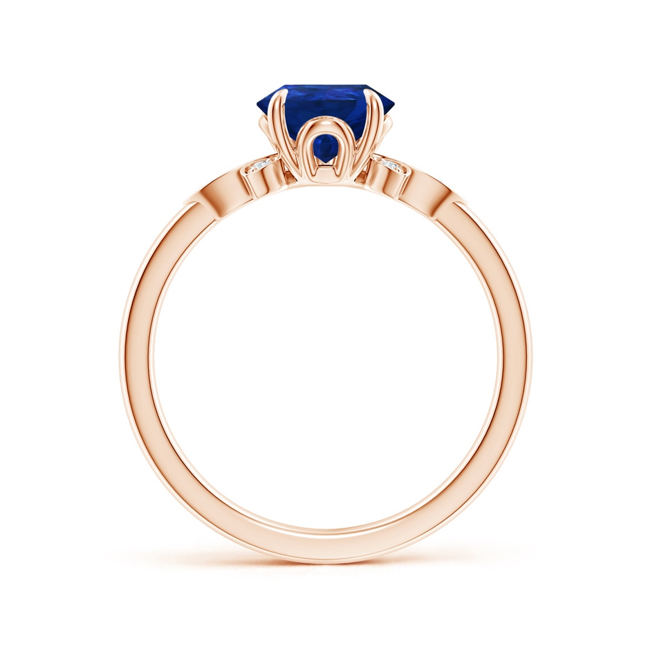 9x7mm AAA Nature-Inspired Pear-Shaped Blue Sapphire Engagement Ring in 18K Rose Gold side 199