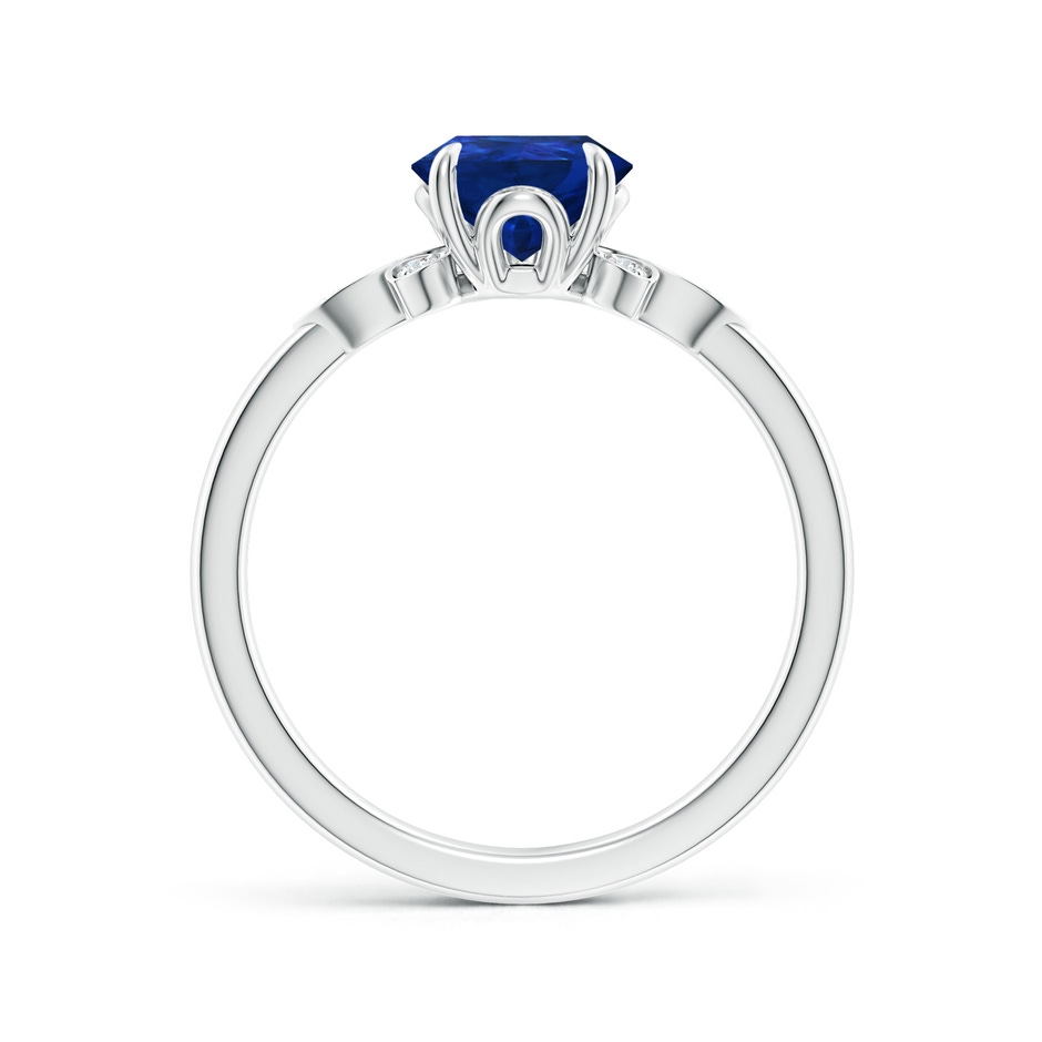 9x7mm AAA Nature-Inspired Pear-Shaped Blue Sapphire Engagement Ring in 18K White Gold side 199