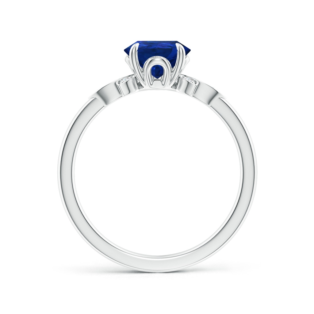 9x7mm AAA Nature-Inspired Pear-Shaped Blue Sapphire Engagement Ring in White Gold - side 199