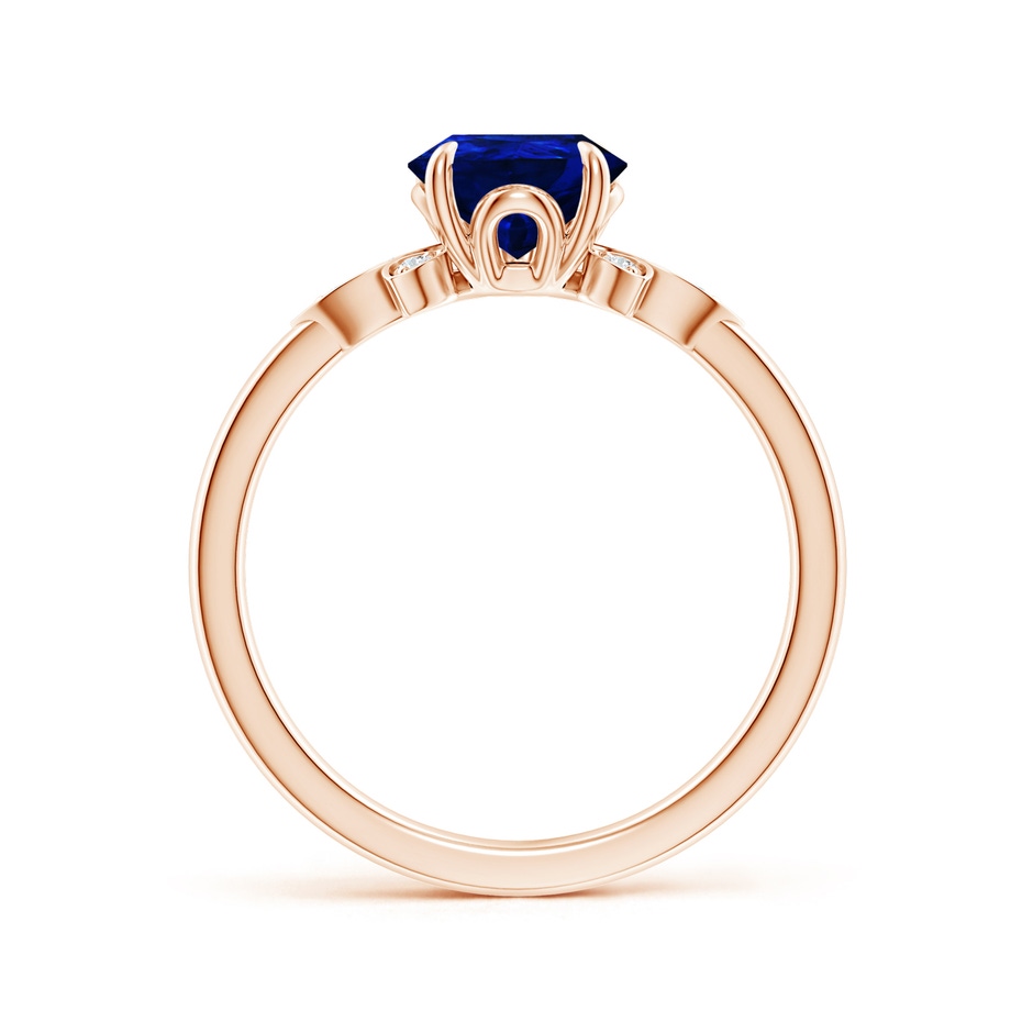 9x7mm AAAA Nature-Inspired Pear-Shaped Blue Sapphire Engagement Ring in Rose Gold side 199