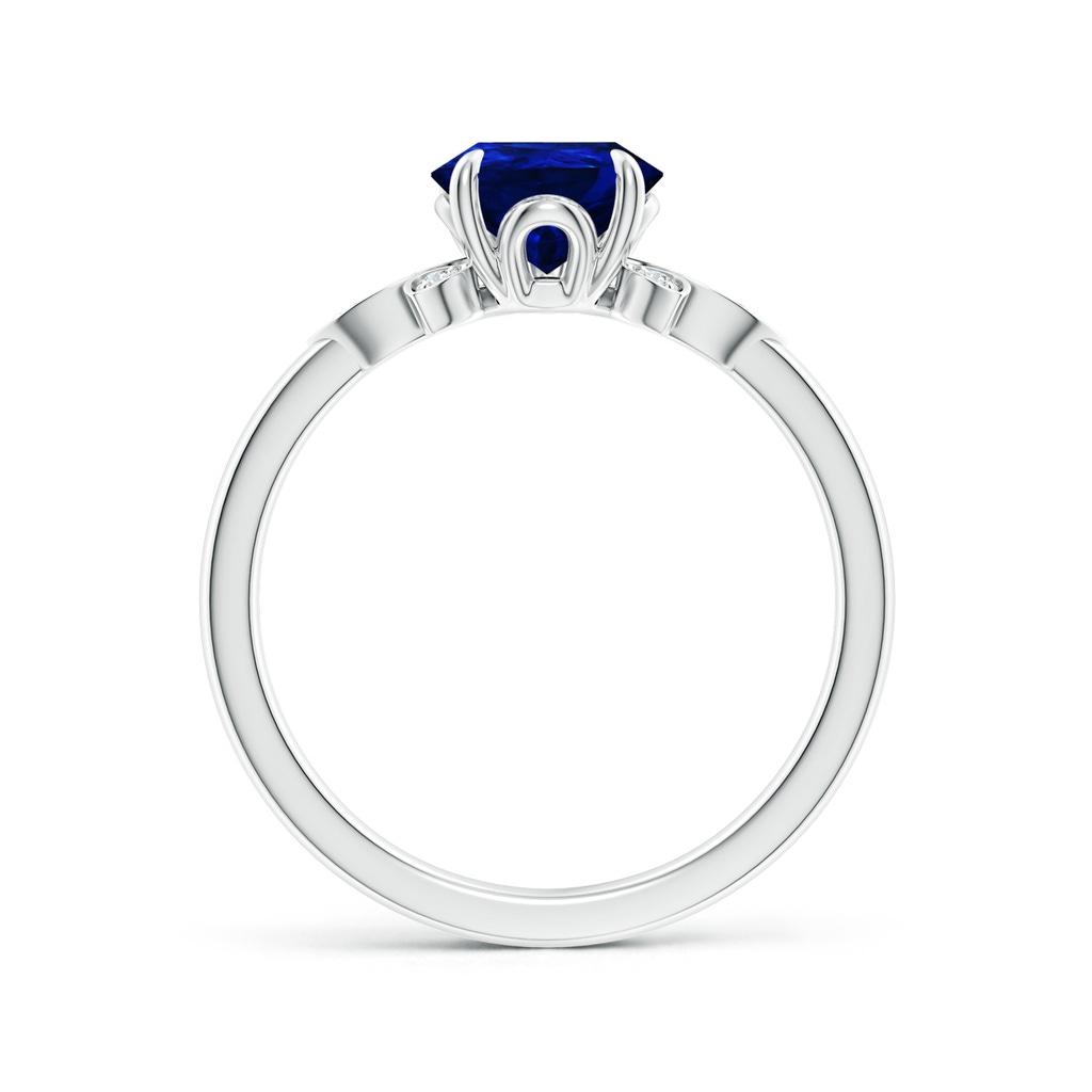 9x7mm Lab-Grown Nature-Inspired Pear-Shaped Blue Sapphire Engagement Ring in White Gold - side 199