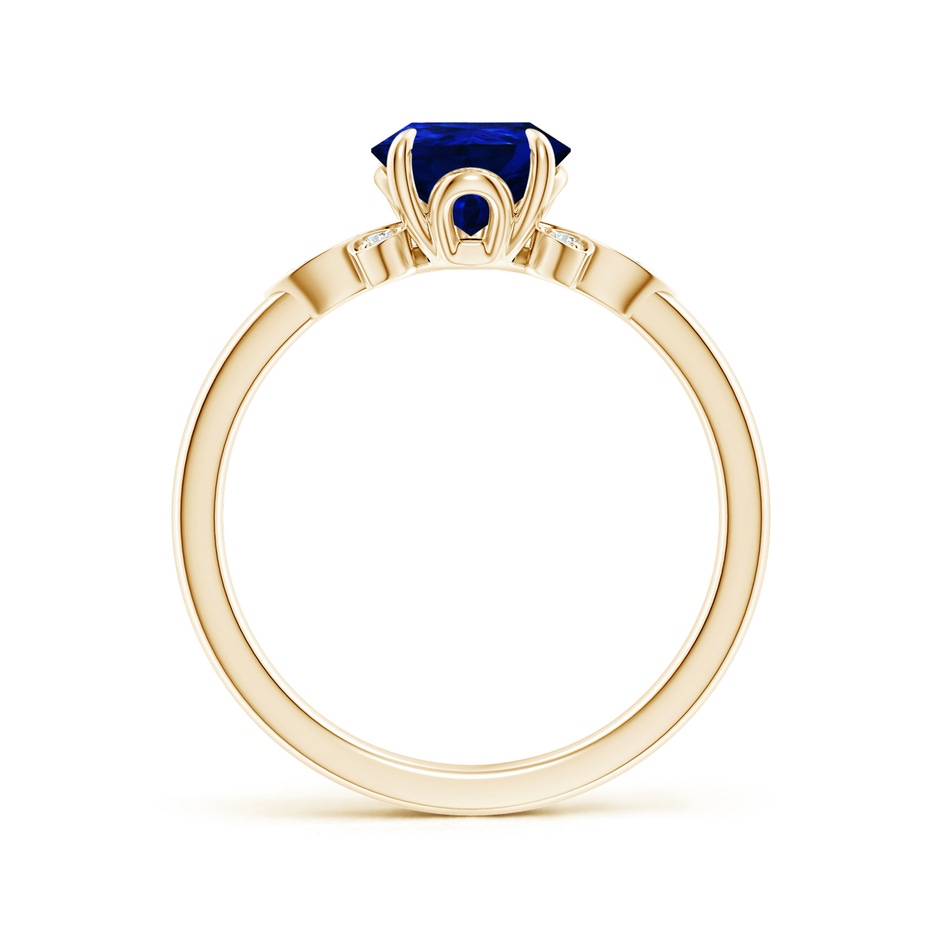 9x7mm AAAA Nature-Inspired Pear-Shaped Blue Sapphire Engagement Ring in Yellow Gold side 199