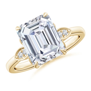 10x7.5mm GVS2 Nature-Inspired Emerald-Cut Diamond Engagement Ring in 10K Yellow Gold