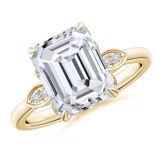 10x7.5mm HSI2 Nature-Inspired Emerald-Cut Diamond Engagement Ring in 10K Yellow Gold