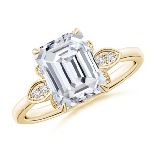 8.5x6.5mm HSI2 Nature-Inspired Emerald-Cut Diamond Engagement Ring in 18K Yellow Gold