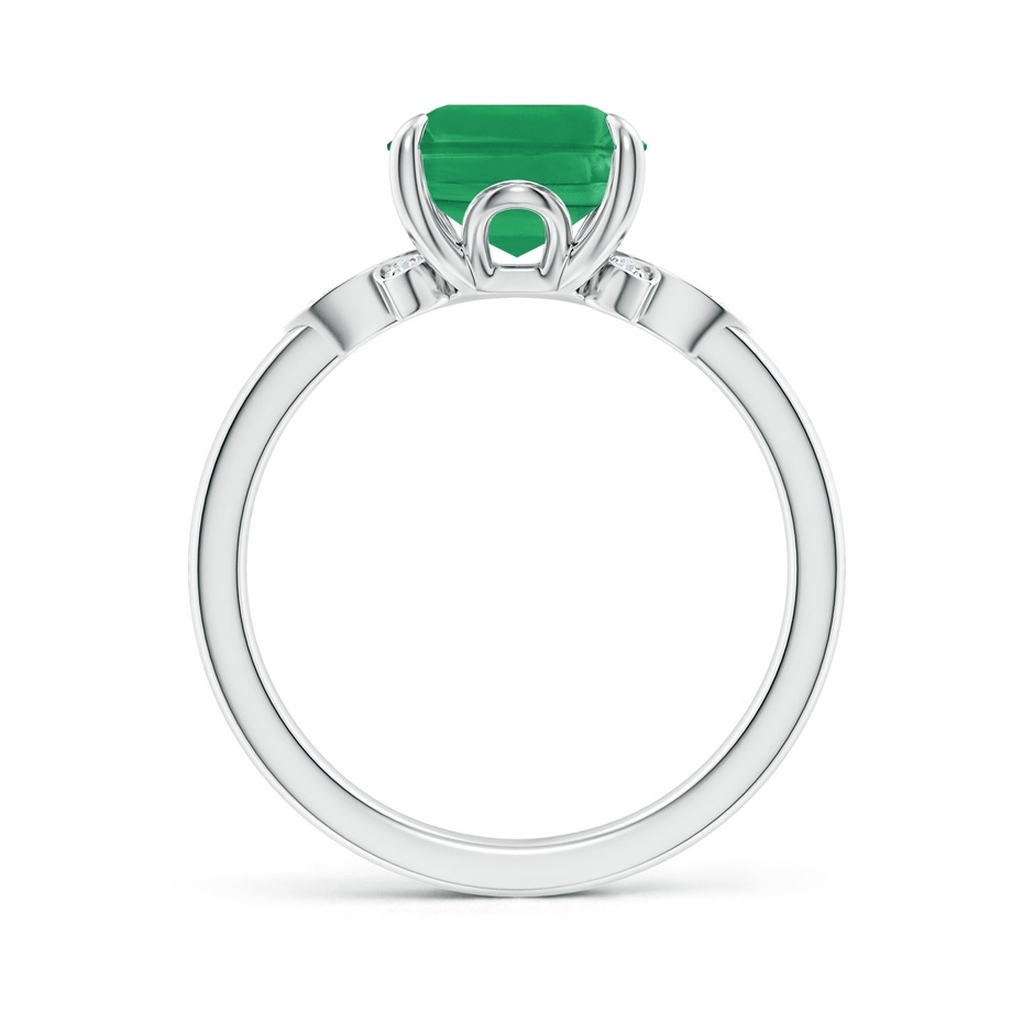 10x8mm A Nature-Inspired Emerald-Cut Emerald Engagement Ring in 18K White Gold side 199
