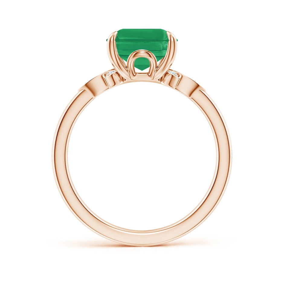 10x8mm A Nature-Inspired Emerald-Cut Emerald Engagement Ring in Rose Gold side 199