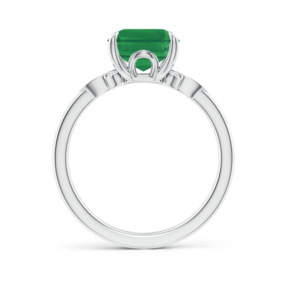 10x8mm AA Nature-Inspired Emerald-Cut Emerald Engagement Ring in White Gold side 199