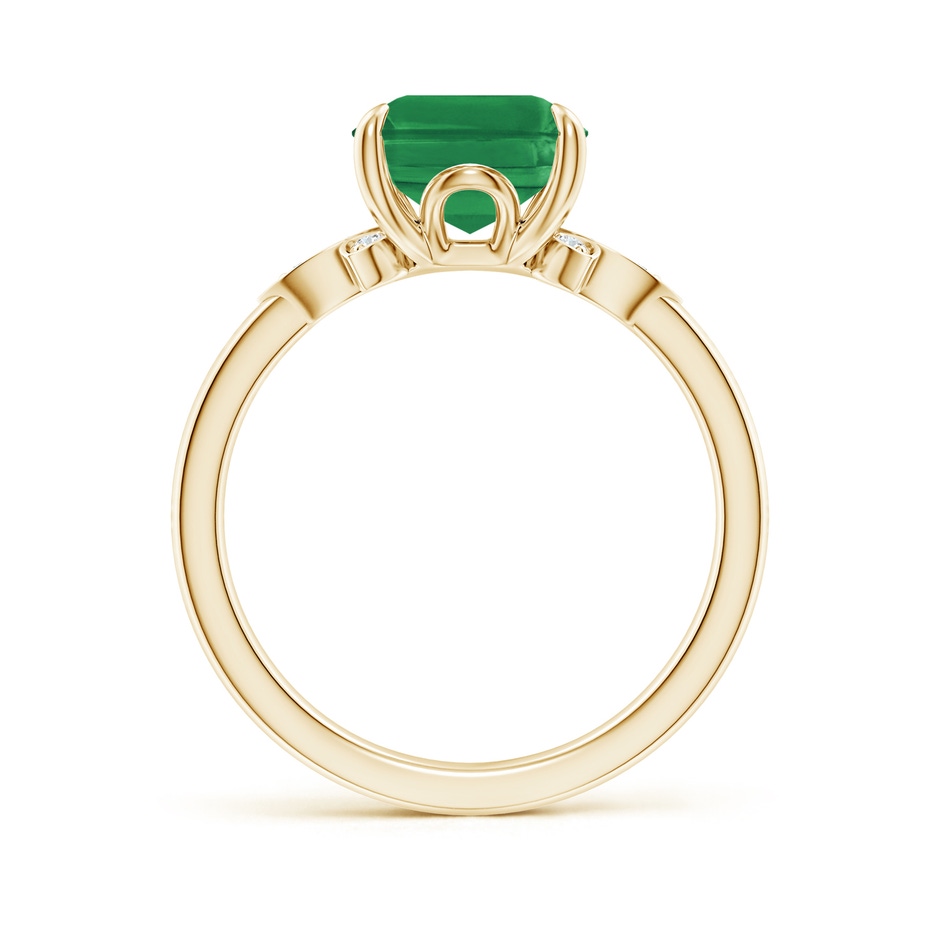 10x8mm AA Nature-Inspired Emerald-Cut Emerald Engagement Ring in Yellow Gold side 199