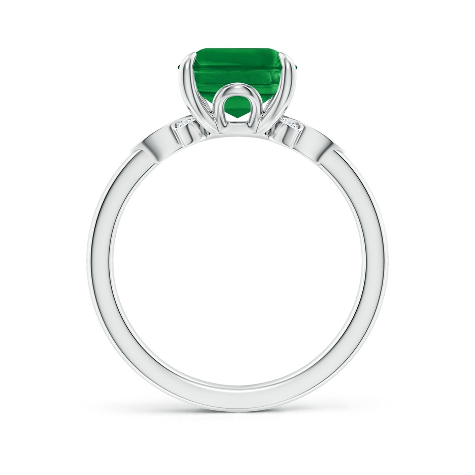 10x8mm AAA Nature-Inspired Emerald-Cut Emerald Engagement Ring in P950 Platinum side 199