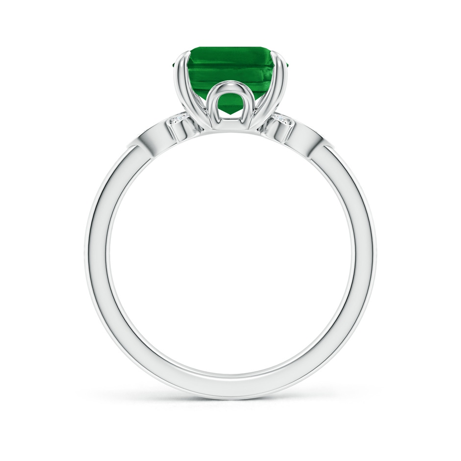 10x8mm AAAA Nature-Inspired Emerald-Cut Emerald Engagement Ring in White Gold side 199
