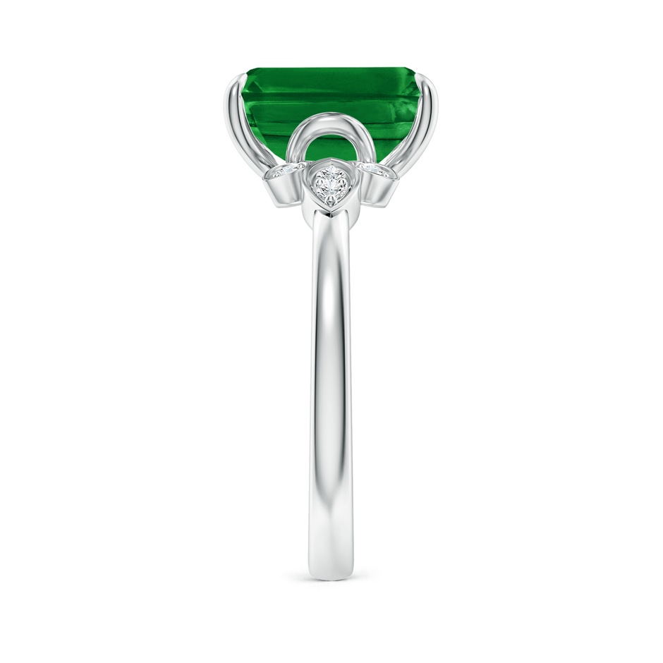 10x8mm AAAA Nature-Inspired Emerald-Cut Emerald Engagement Ring in White Gold side 299
