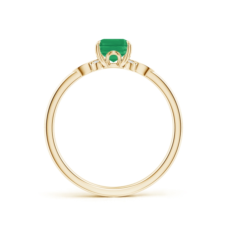 7x5mm A Nature-Inspired Emerald-Cut Emerald Engagement Ring in Yellow Gold side 199