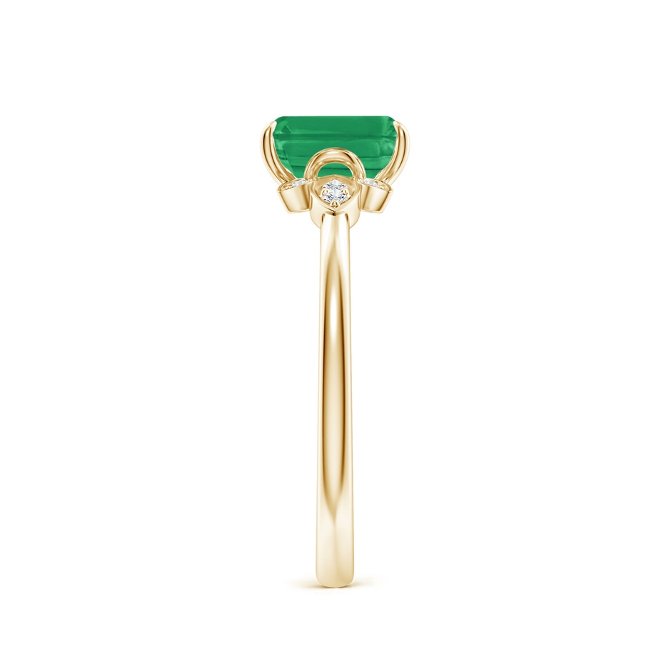7x5mm A Nature-Inspired Emerald-Cut Emerald Engagement Ring in Yellow Gold side 299