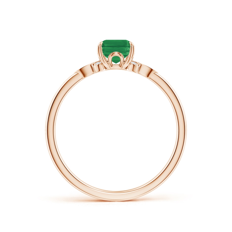 7x5mm AA Nature-Inspired Emerald-Cut Emerald Engagement Ring in Rose Gold side 199