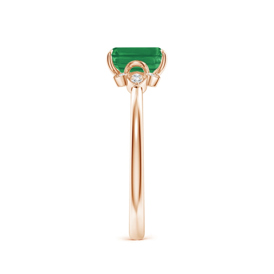 7x5mm AA Nature-Inspired Emerald-Cut Emerald Engagement Ring in Rose Gold side 299
