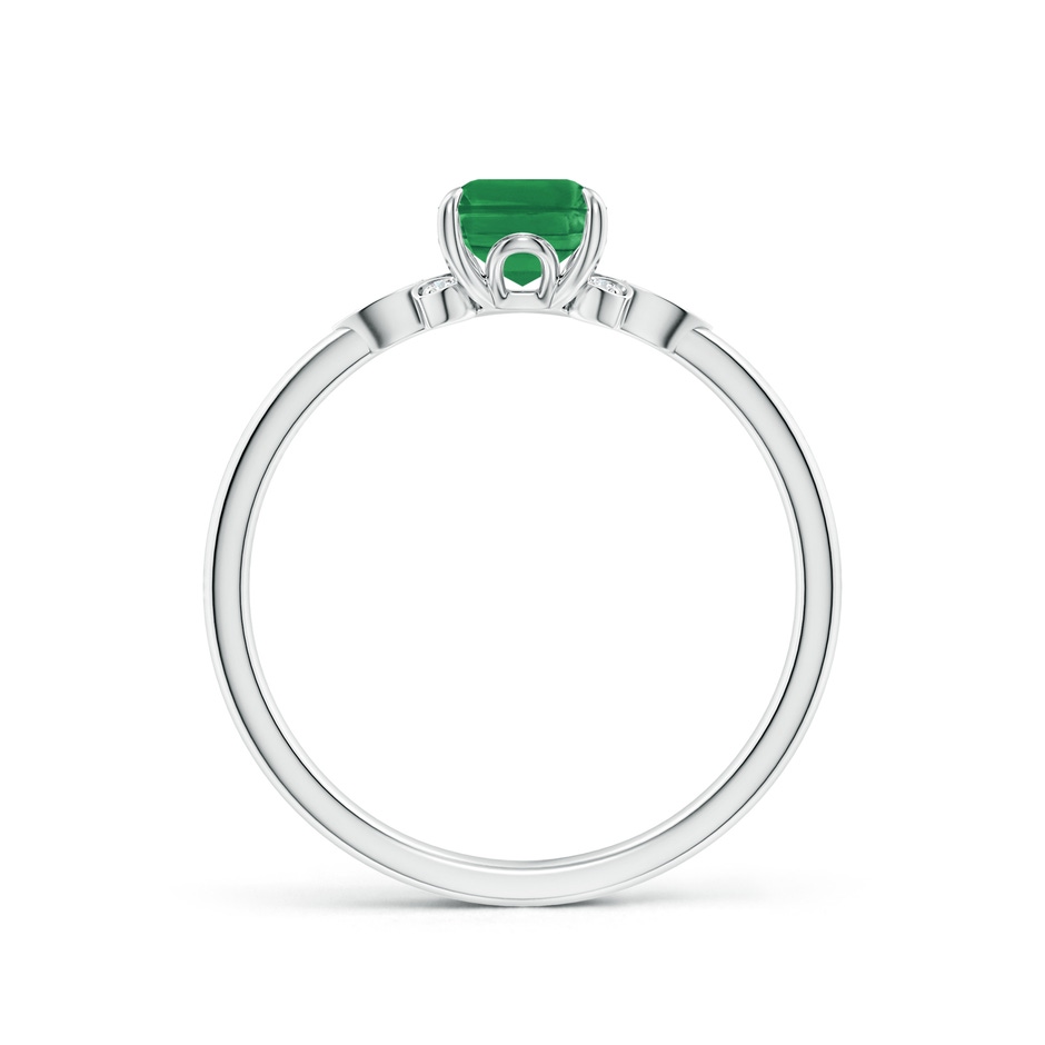 7x5mm AA Nature-Inspired Emerald-Cut Emerald Engagement Ring in White Gold side 199