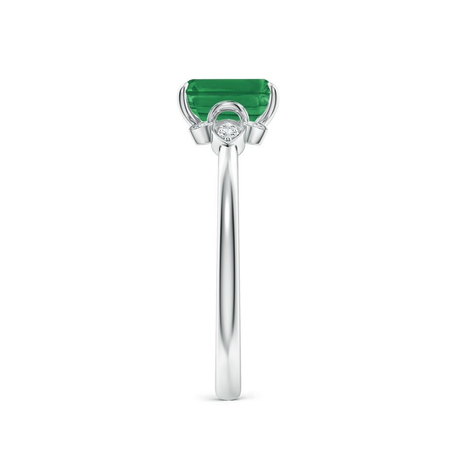 7x5mm AA Nature-Inspired Emerald-Cut Emerald Engagement Ring in White Gold side 299
