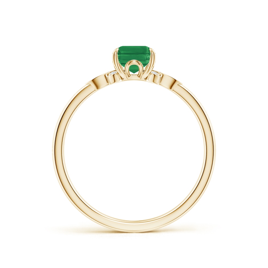 7x5mm AA Nature-Inspired Emerald-Cut Emerald Engagement Ring in Yellow Gold side 199