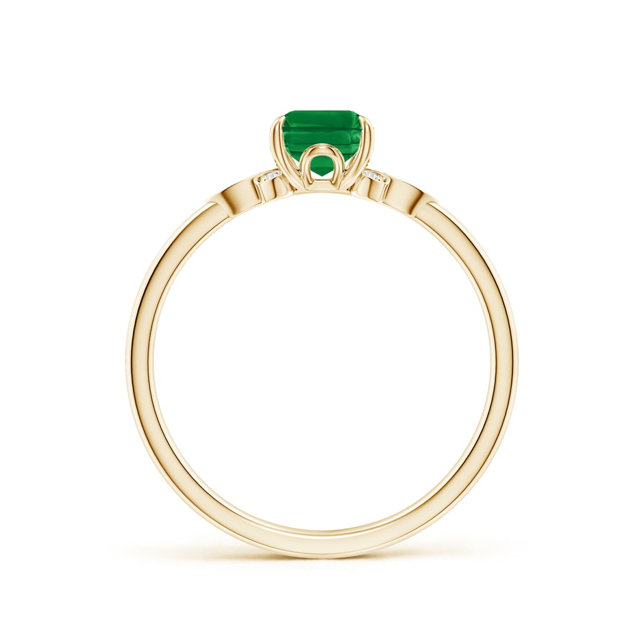 7x5mm AAA Nature-Inspired Emerald-Cut Emerald Engagement Ring in Yellow Gold side 199
