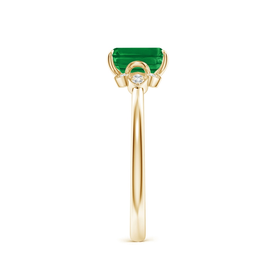 7x5mm AAA Nature-Inspired Emerald-Cut Emerald Engagement Ring in Yellow Gold side 299