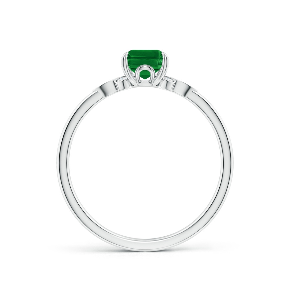 7x5mm AAAA Nature-Inspired Emerald-Cut Emerald Engagement Ring in P950 Platinum side 199