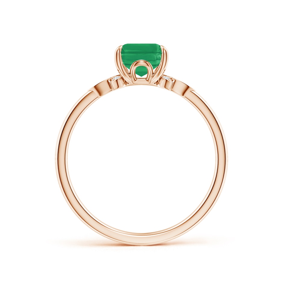 8x6mm A Nature-Inspired Emerald-Cut Emerald Engagement Ring in Rose Gold side 199