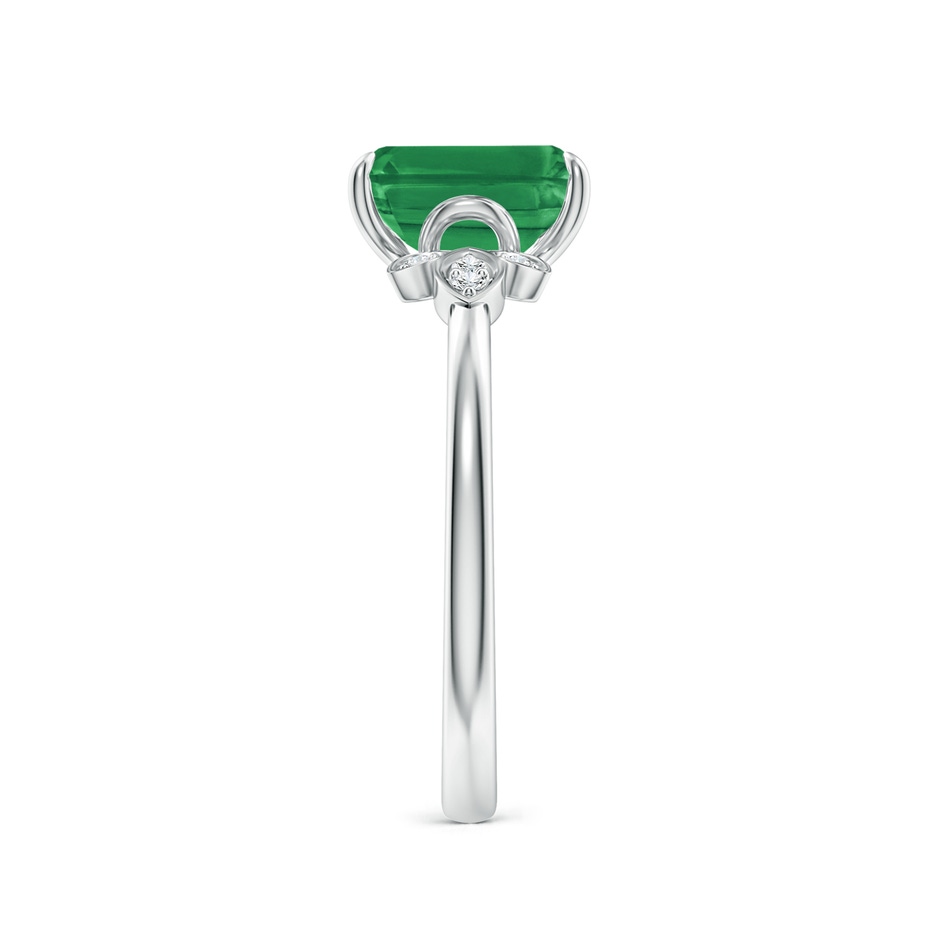 8x6mm AA Nature-Inspired Emerald-Cut Emerald Engagement Ring in White Gold side 299