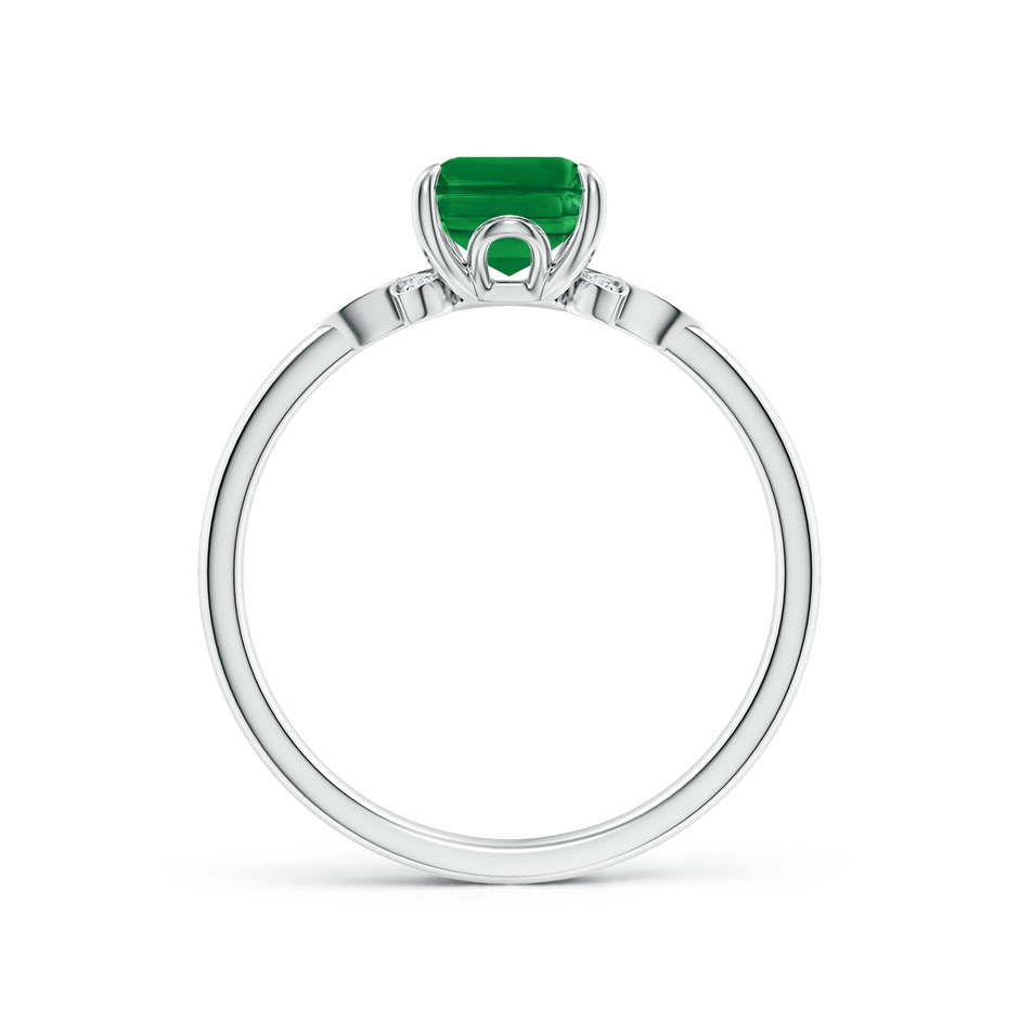 8x6mm AAA Nature-Inspired Emerald-Cut Emerald Engagement Ring in P950 Platinum side 199