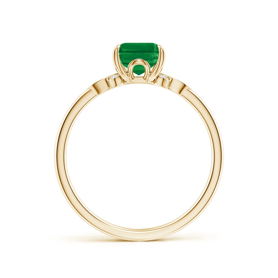 8x6mm AAA Nature-Inspired Emerald-Cut Emerald Engagement Ring in Yellow Gold side 199
