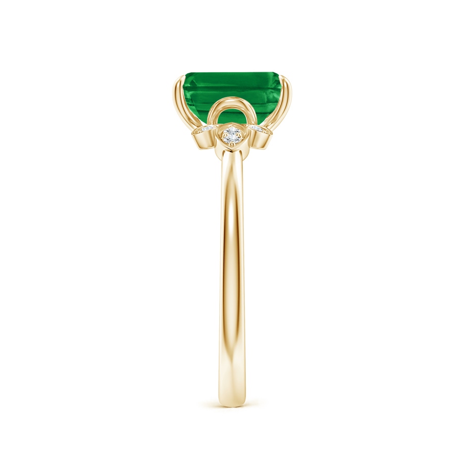 8x6mm AAA Nature-Inspired Emerald-Cut Emerald Engagement Ring in Yellow Gold side 299