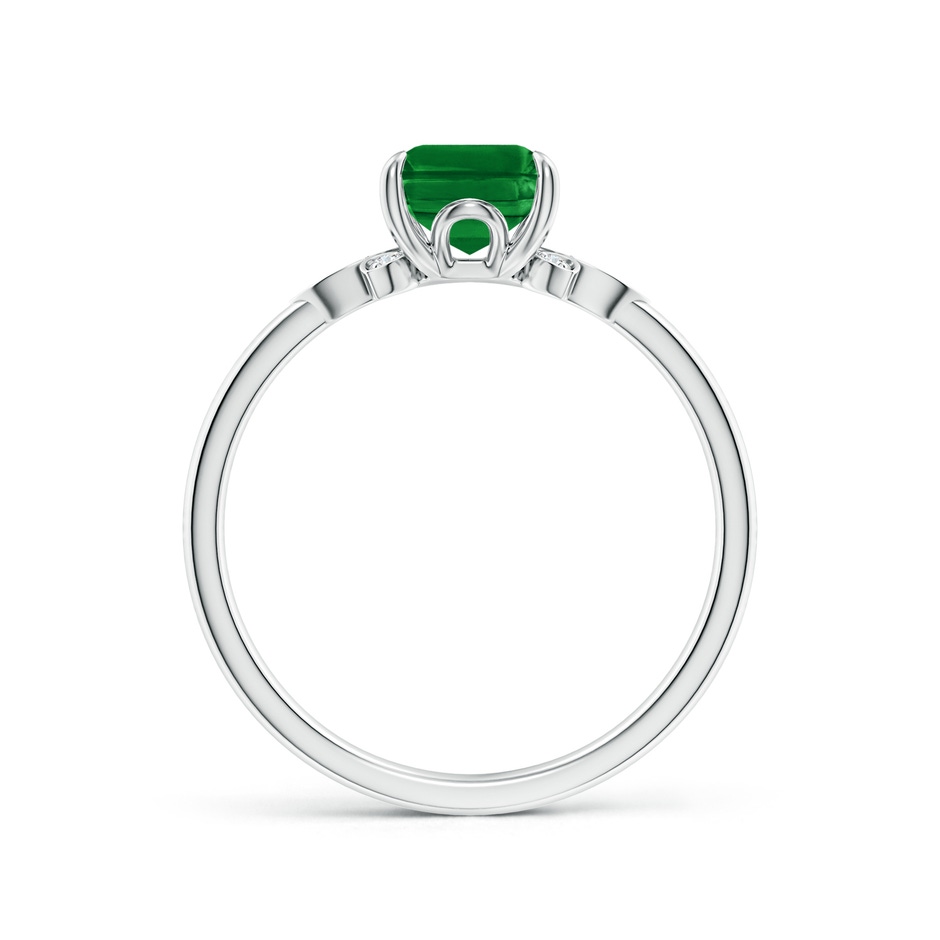 8x6mm AAAA Nature-Inspired Emerald-Cut Emerald Engagement Ring in P950 Platinum side 199