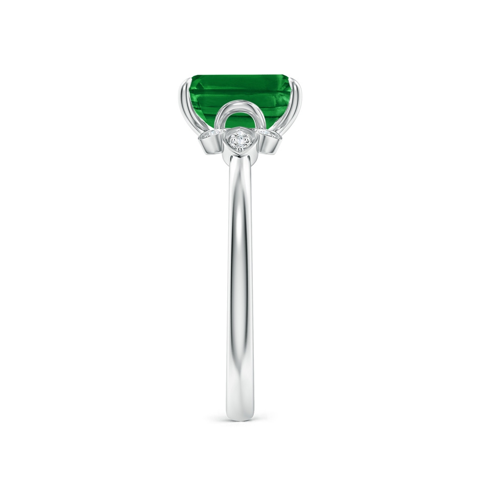 8x6mm AAAA Nature-Inspired Emerald-Cut Emerald Engagement Ring in P950 Platinum side 299