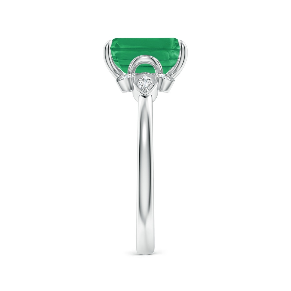 9x7mm A Nature-Inspired Emerald-Cut Emerald Engagement Ring in P950 Platinum side 299