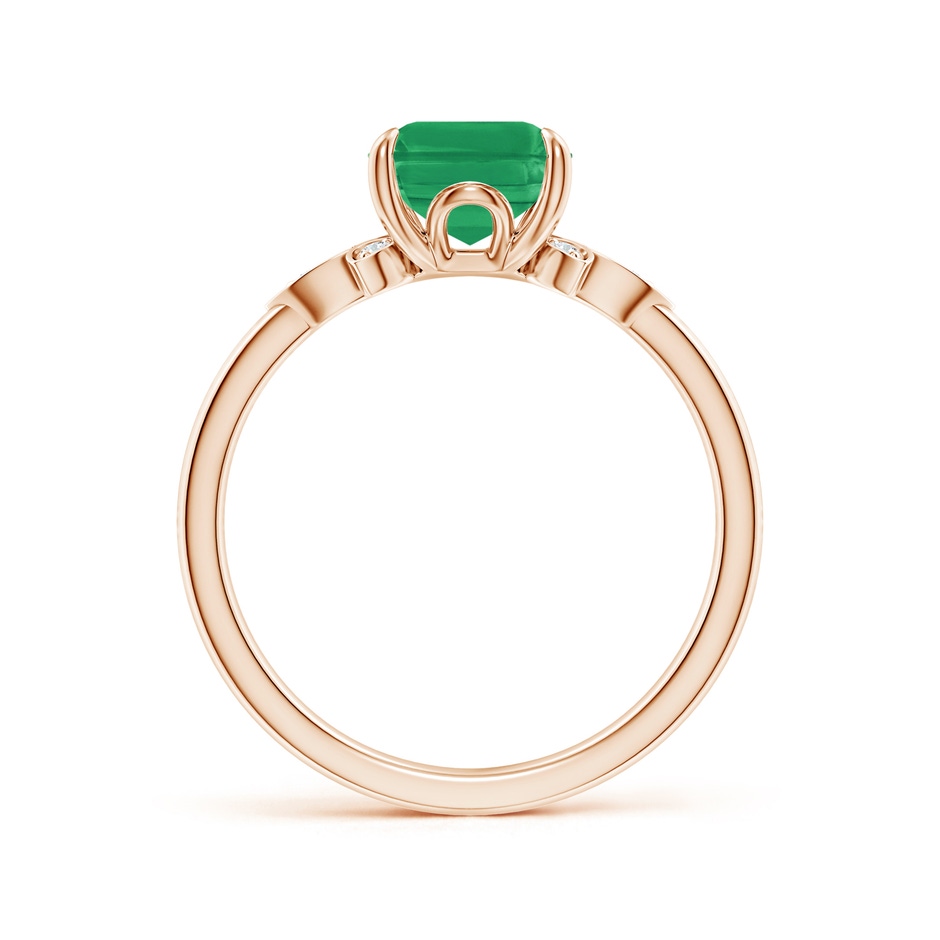 9x7mm A Nature-Inspired Emerald-Cut Emerald Engagement Ring in Rose Gold side 199