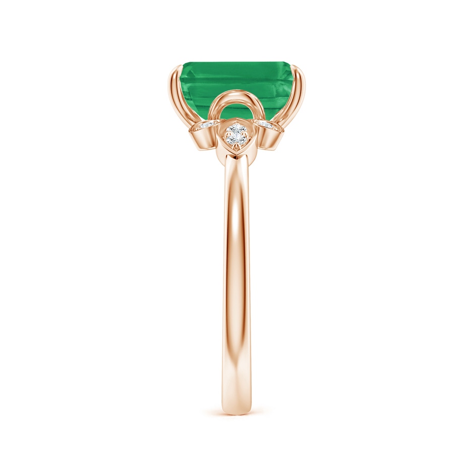 9x7mm A Nature-Inspired Emerald-Cut Emerald Engagement Ring in Rose Gold side 299