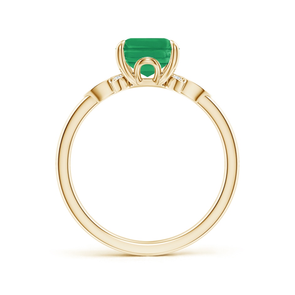 9x7mm A Nature-Inspired Emerald-Cut Emerald Engagement Ring in Yellow Gold side 199