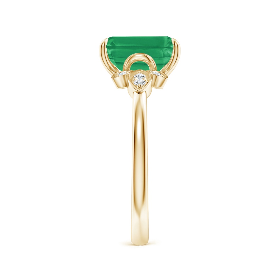 9x7mm A Nature-Inspired Emerald-Cut Emerald Engagement Ring in Yellow Gold side 299