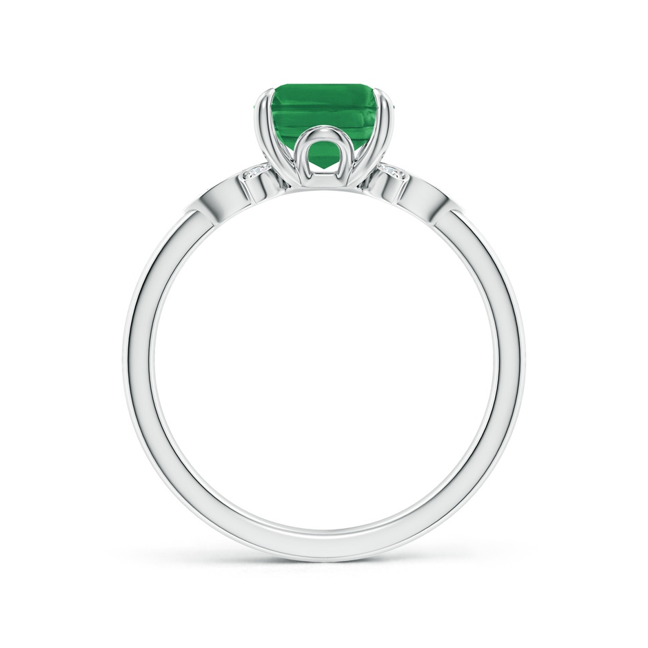 9x7mm AA Nature-Inspired Emerald-Cut Emerald Engagement Ring in White Gold side 199