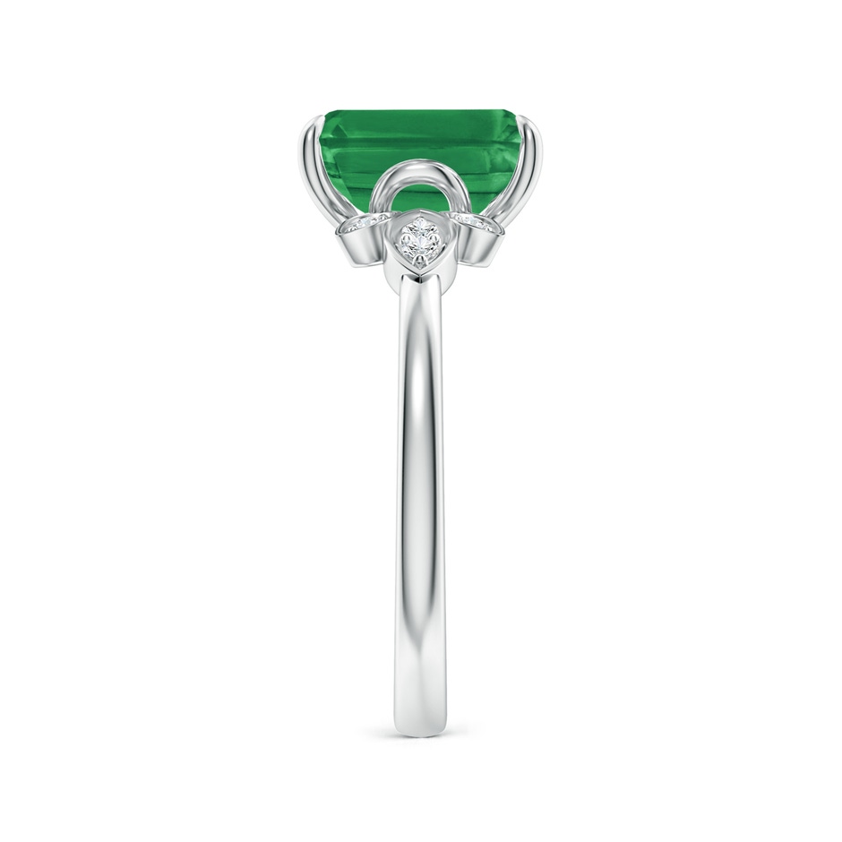 9x7mm AA Nature-Inspired Emerald-Cut Emerald Engagement Ring in White Gold side 299