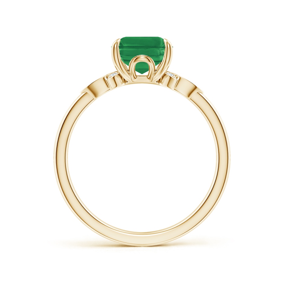 9x7mm AA Nature-Inspired Emerald-Cut Emerald Engagement Ring in Yellow Gold side 199