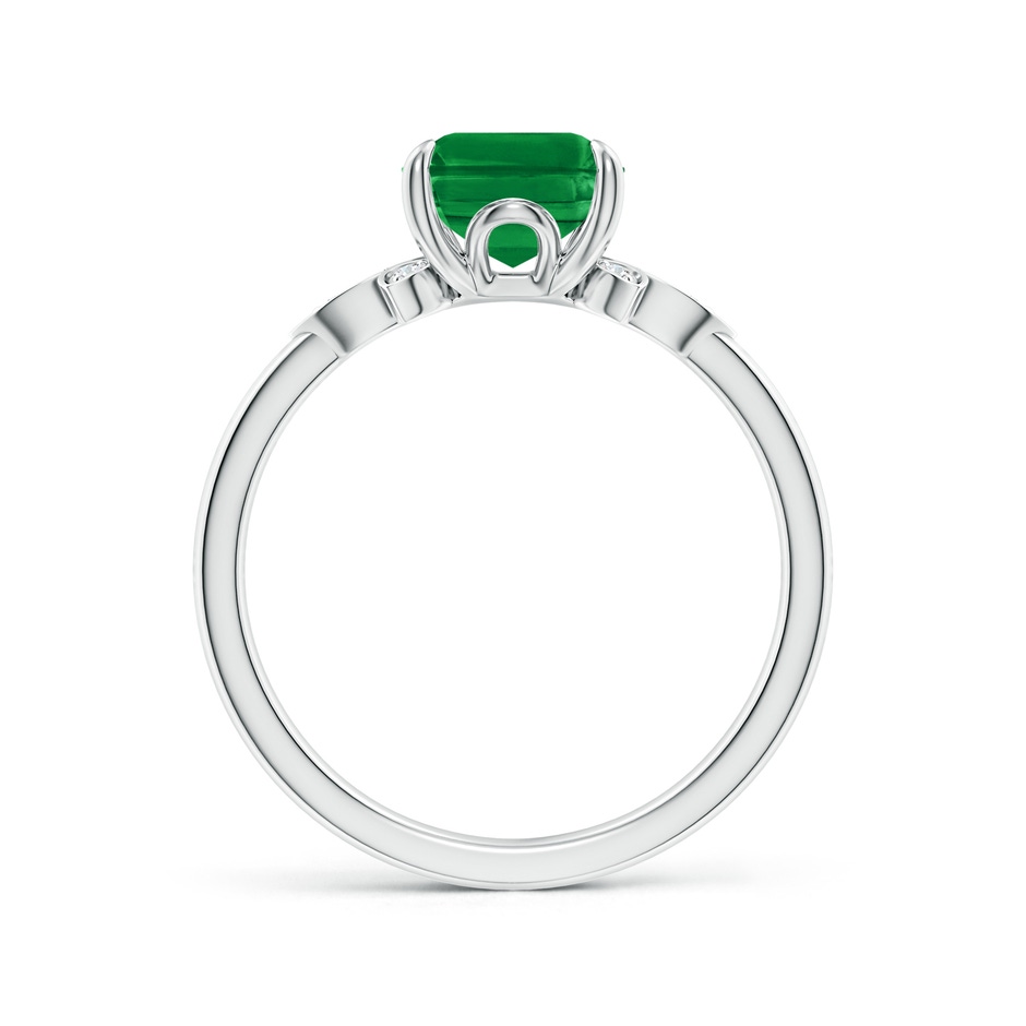 9x7mm AAA Nature-Inspired Emerald-Cut Emerald Engagement Ring in White Gold side 199