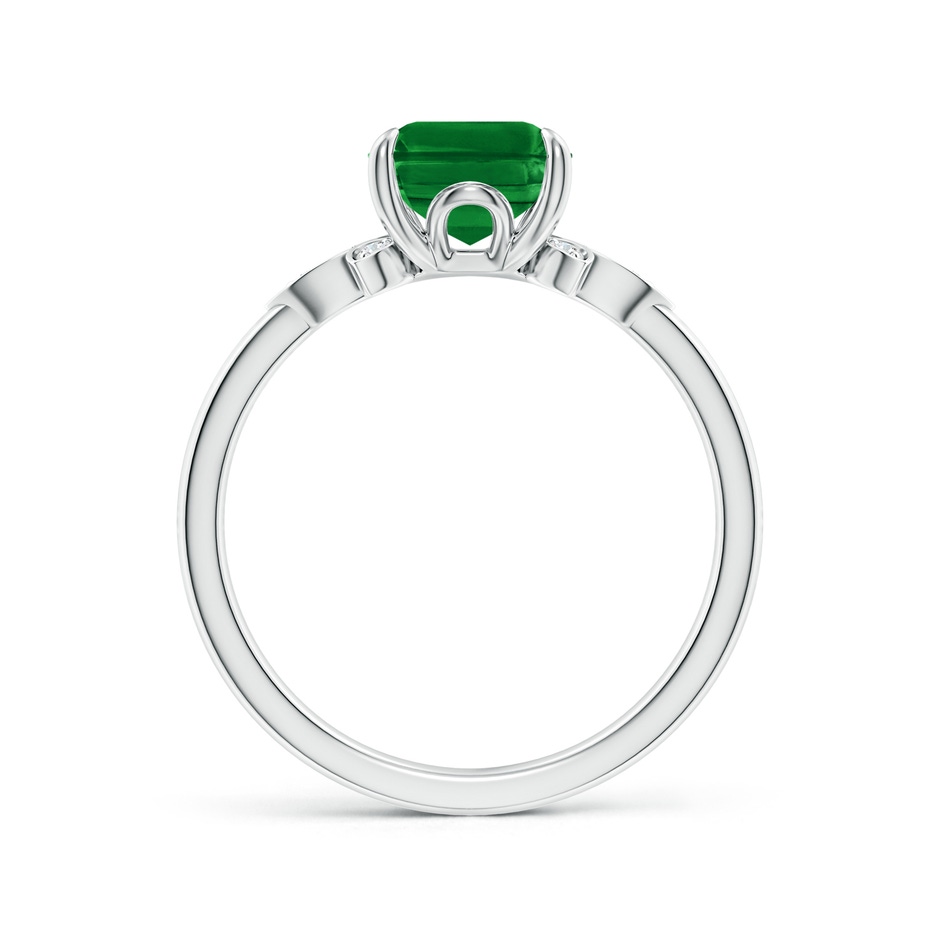 9x7mm AAAA Nature-Inspired Emerald-Cut Emerald Engagement Ring in P950 Platinum side 199