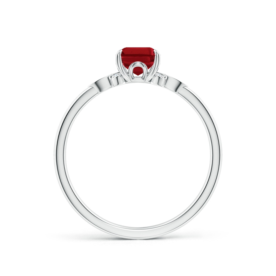 7x5mm AAA Nature-Inspired Emerald-Cut Ruby Engagement Ring in White Gold side 199