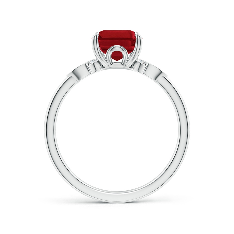 9x7mm AAA Nature-Inspired Emerald-Cut Ruby Engagement Ring in White Gold side 199