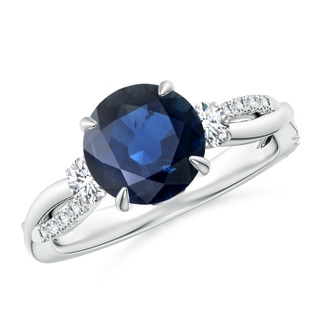 Round AA Blue Sapphire