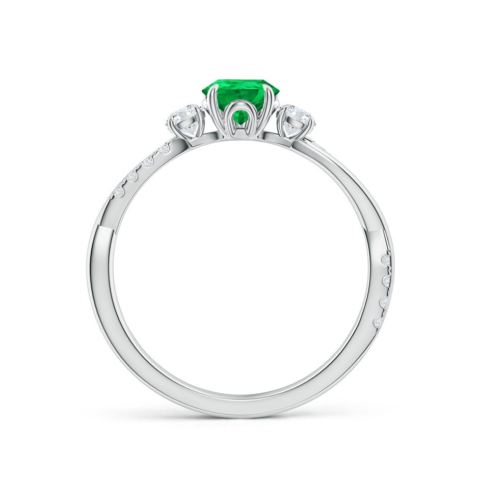 7x5mm AAA Three Stone Pear Emerald & Diamond Engagement Ring in P950 Platinum side 199