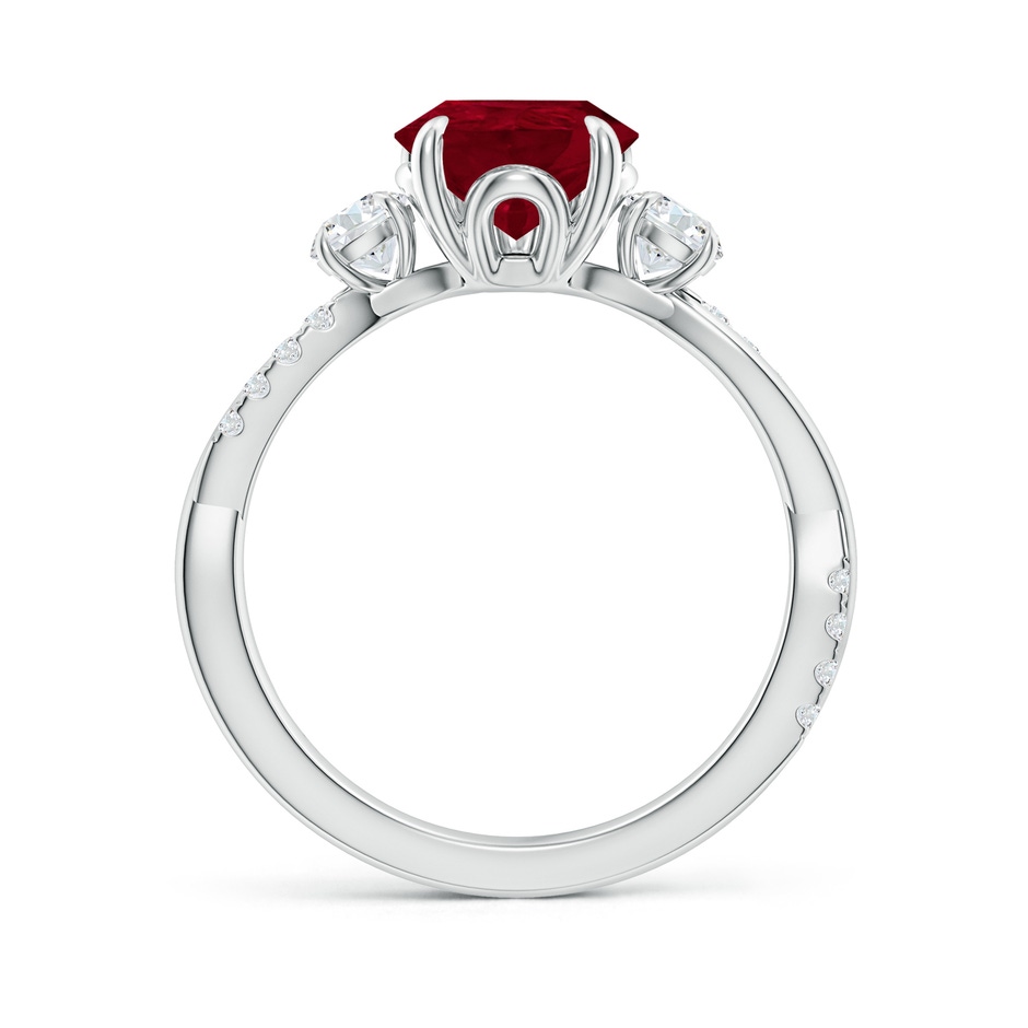 10x8mm AA Three Stone Pear Ruby & Diamond Engagement Ring in P950 Platinum side 199